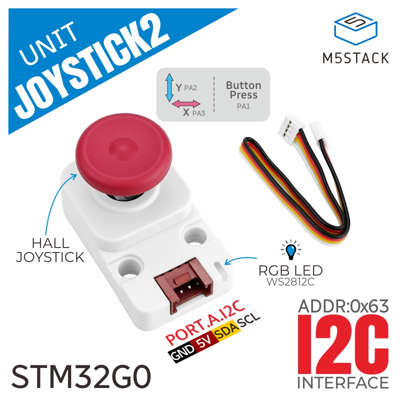 M5Stack Core2 - Unidade oficial do joystick I2c de